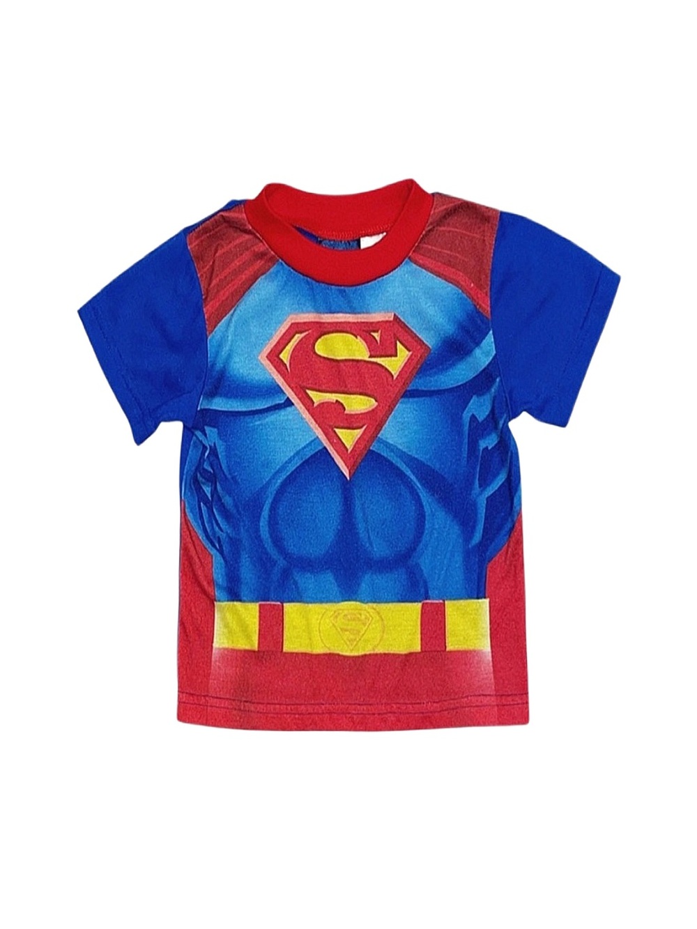 SUPERMAN Toddler Boy Red And Blue Superman Short Sleeve Pajama Top Size 4T